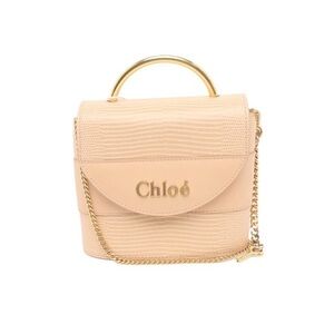 Chloe Aby Tan Leather Handbag with chain crossbody strap  pristine full set